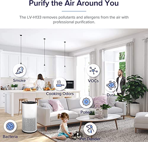 Air Purifier for Home Bedroom Office Desktop Pet Room Air Cleaner for Car with True HEPA Filters and Silence white