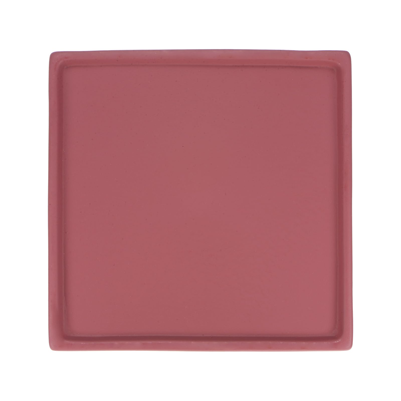 M METERXITY Ceramic Plant Saucer, 6.3 Inch Plant Water Catcher Tray, Plant Pot Saucers for Indoor/Outdoor Plants/Flower Drainage Drip Water Tray [Square Dark Red]