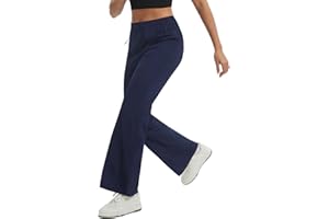 baleaf Womens Hiking Pants Lightweight Flare Travel Pants with Pockets Water Resistant Drawstring Waist Breathable Quick Dry
