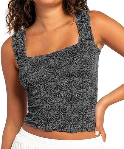 QARMAX 2PCS Women's Invisible Strap Tank Tops Sexy Spicy Solid