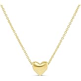 Amazon Essentials Puffed Heart Slider Necklace 18"