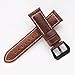 Carty Mens Watch Bands Oil Wax Calfskin Handmade Brown Leather Watch Strap 24mm Brushed Black Buckle