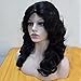 Alan Hair Beautiful Summer Natural Black Color Body wave Wigs, High-Temperature Synthetic Fiber Wavy Wig for Black Women