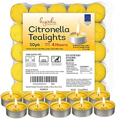 Tealight Citronella Candles 50 Pack Indoor And Outdoor