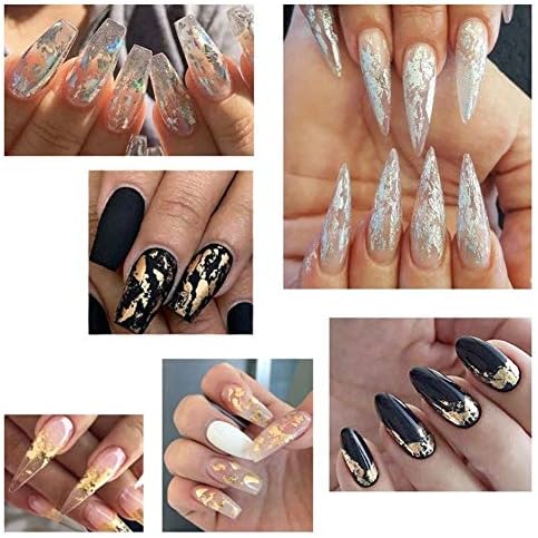 6箱ゴールドシルバーネイルアート箔紙不規則なアルミネイルステッカーのために爪マニキュア3dグリッタージェルポリッシュネイルデコレーション 色 4pcs Rkms1256 B0863zw13y 790円