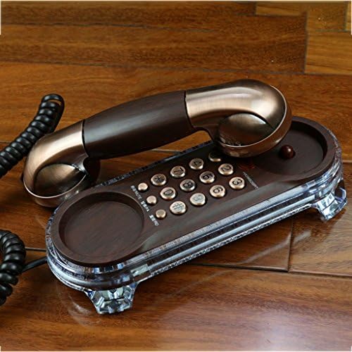Hyun times Phone wall-mounted antique wall-mounted retro creative home hotel hotel small hanging machine ( Color : Copper )