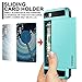 iPhone 7 Case, Vofolen Sliding Card Holder iPhone 7 Wallet Case Cover Secret ID Slot Rugged Protective Hard Shell Skin Flexible Soft TPU Rubber Hybrid tough Bumper Armor case for iPhone 7 8 -Sky Blue