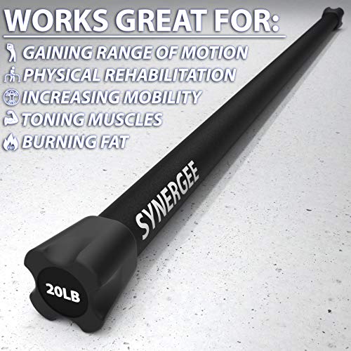 Synergee Workout Bar Weight Bar 20lb Weights Padded Weighted Bars