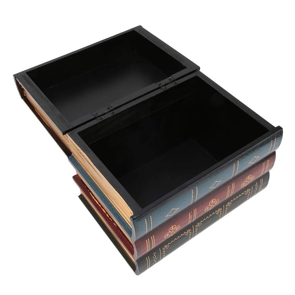 Fydun Vintage Exquisite Storage BoxBook Shaped Storage Box for Jewelry, Earring, European Style Home Office Shelf Decoration(L) Office Supplies