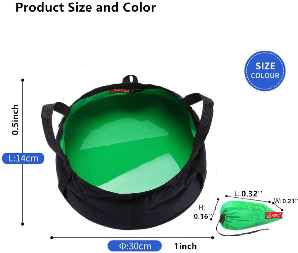 Rayami 7.5L Lightweight Portable Folding Wash Basin Wash Bowl Multi-Functional Collapsible Bucket Water Bag Water Storage Collapsible Carrying Pouch Handle Bag for Outdoor Camping Fishing - Image 3
