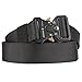 KingMoore Men's Tactical Belt Heavy Duty Webbing Belt Adjustable Military Style Nylon Belts with Metal Buckle (Black1, X-Large)