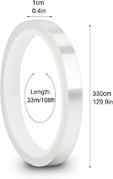 olyee 4 Rolls Heat Tape 108ft 10mm x 33m High Temp PET Sublimation view 2