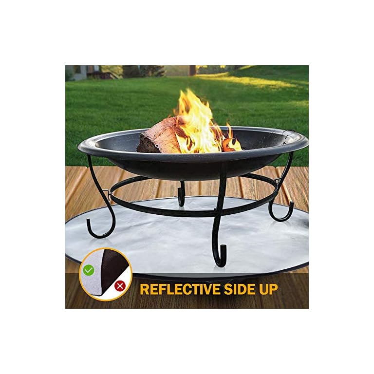 ROLOWAY Fire Pit Mat for Deck, (36 inch) Patio Fire Pit Pad, Fireproof