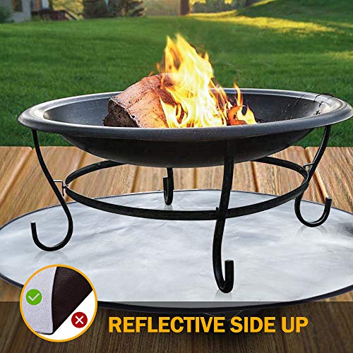 ROLOWAY Fire Pit Mat for Deck, (32 inch) Patio Fire Pit Pad, Fireproof