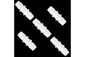 ANPTGHT Plastic Hose Barb Fitting 3/8" x 3/8" Pipe Connectors Joint Splicer Mender Adapter Union for Aquarium Household Adapters Fuel Gas Liquid Air (Pack of 5)