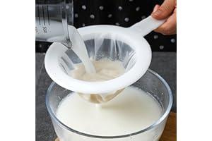 100-Mesh Fine Mesh Sieve, Silicone & Nylon Hanging Strainer - 11cm Sifting Tool for Baking, Cooking, Powdered Ingredients (23