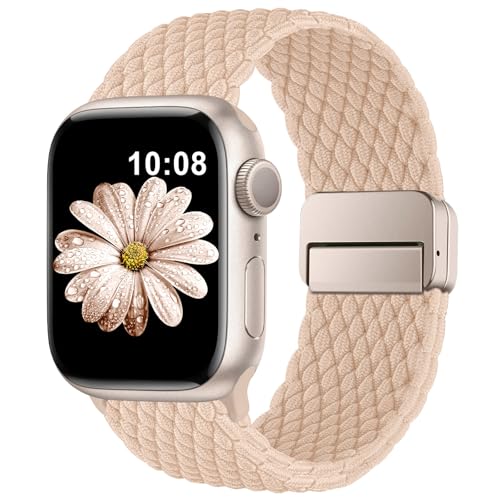AMSKY Braided Magnetic Band Compatible for Apple Watch Bands 40mm 44mm 38mm 42mm 45mm 46mm 49mm Women Men, Nylon Fabric Only Magnetic for iWatch Series 11 10 9 8 7 6 5 4 SE Ultra 3 2 1