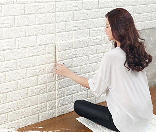 10pcs 27x33 inch 3d brick pe foam diy wall sticker self…