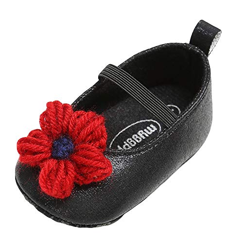 image for NUWFOR Baby Girl Leather Flower Shoes Keep Warm Fashion Toddler First 