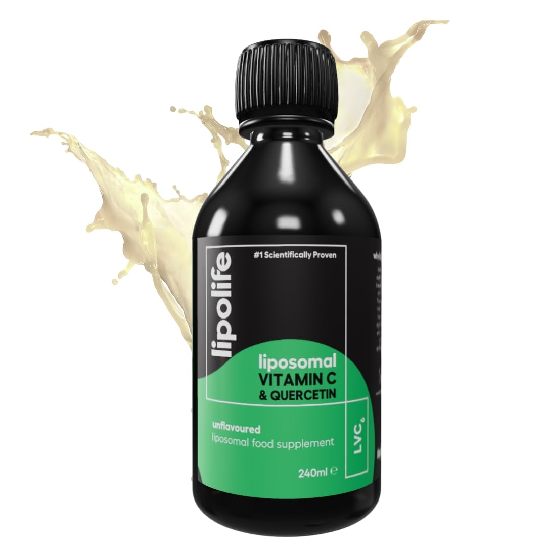 liposomal Vitamin C and Quercetin - 240ml - lipolife, LVC6. Advanced Nutrient delivery Support for Seasonal discomfort Such as hayfever or Similar histamine Response.