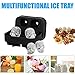 Avanti 3D Skull Premium Silicone Ice Cube Tray Mold Ice Cube Maker for Whiskey Ice Cocktails, Flexible Food Grade Silicone Ice Cube Candy Mold Trays, Perfect For Men Women Kids Christmas Gifts Black