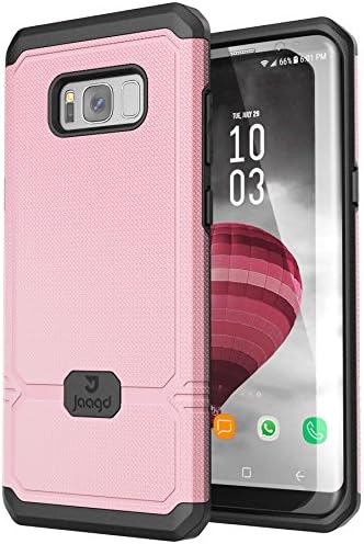 Jaagd Galaxy S8 Plus Case, S8+ Case, Shock-Absorbing Slim Dual-Layer Grip Cell Phone Cases for Samsung Galaxy S8 Plus (Pink)