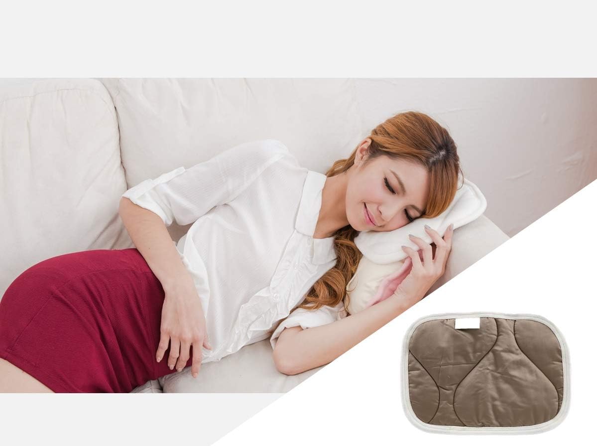 GreenE Bio-Stamina Circulation-Aid Mini-Nap-Pad (Coffee-White, Square(9.8”x13.8”))