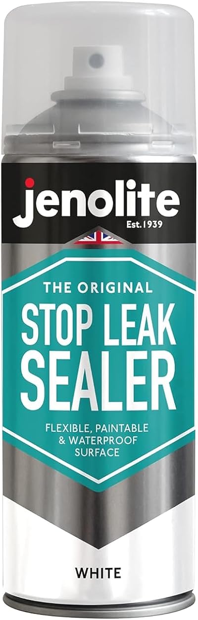 JENOLITE Stop Leak Sealer Spray White 400ml Gutter & Roof Sealant