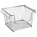 mDesign Stackable Metal Basket for Kitchen Storage - Large Wire Farmhouse Bin Basket w/Handles for Pantry - Stacking Wire Basket Organizer for Food, Drinks - Hyde Collection, 3 Pack, Silver