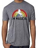 SoRock Men's I'm Magical Rainbow Unicorn Tri Blend Tshirt Heather Grey