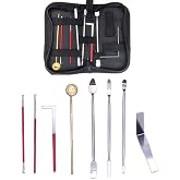 TUOREN 8Pcs Woodwind Instrument Repair Tools Stainless Steel Spring Hook Pad Leveling Tool Key Covers Protector Saxophone Clarinet Repair Kit