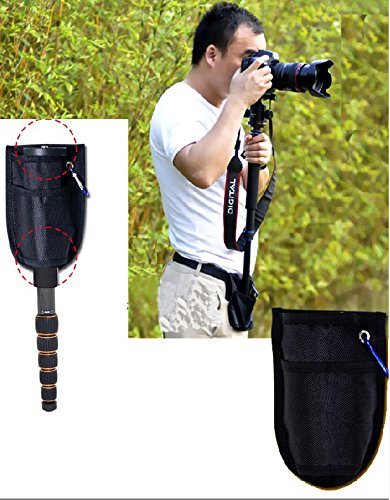 Koolehaoda Lightweight Portable 63-inches Camera Aluminium Monopod with Folding Three Feet Support Stand. 6-Section Leg, Leg max Diameter: Φ28MM, Folding Length: 42cm /16.5inch .(K-266 Black)