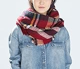 Lady's Large Blanket Tartan Scarf Shawl Stole Plaid Checked Pashmina Camel Blue Red Coffe