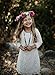 CVERRE Flower Girl Lace Dress Country Dresses with Sleeves 1-6 (White, 130)