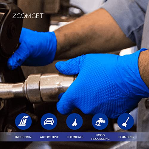 GLOVEWORKS HD Industrial Royal Blue Nitrile Gloves with Raised