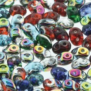 All That Glitters SuperDuo Czech Two Hole Seed Beads 2.5x5mm Approx 20 Grams