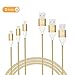 Marvotek 3-Pack 6 FT Nylon Braided iPhone Charger Cable Tangle-free Lightning Cable for iPhone iPad iPod Gold