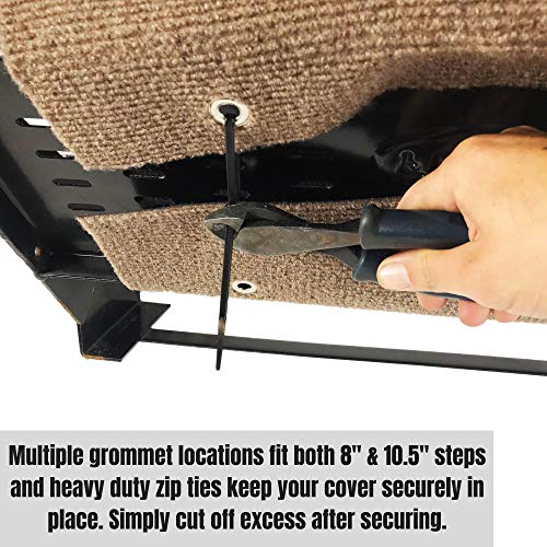 ARL Outdoors Brown RV Wrap Around Step Rug Cover - Protects Your RV From Unwanted Tracked in Dirt, Works on Electric and Manual RV Steps