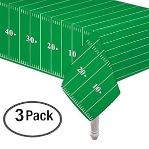 4 Pack Game Day Football Touchdown Tablecover 54″ x 78″ | 1 “Touchdown” letter banner | Ideal for Superbowl, NFL Games, Playoffs, Birthdays, Tailgate, Baby Shower, Football Party