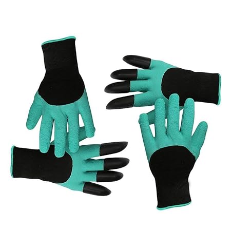 Wasserdicht Gartenhandschuhe [2 Paar] langlebig stichsichere Safe Gartenarbeit Handschuhe mit ABS-Kunststoff krallen für Haus