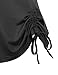 Nomorer Women's V Neck Drawstring Sides Shirring Pleated Front Top