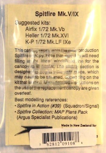 Squadron Products Spitfire Mk.V/IX Vacuform Canopy