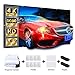 VANKYO Projector Screen 120 Inches 16:9 Portable Indoor Outdoor Projection Polyester Spandex Movie Screen Foldable Wall Mounted with Peel and Hooks
