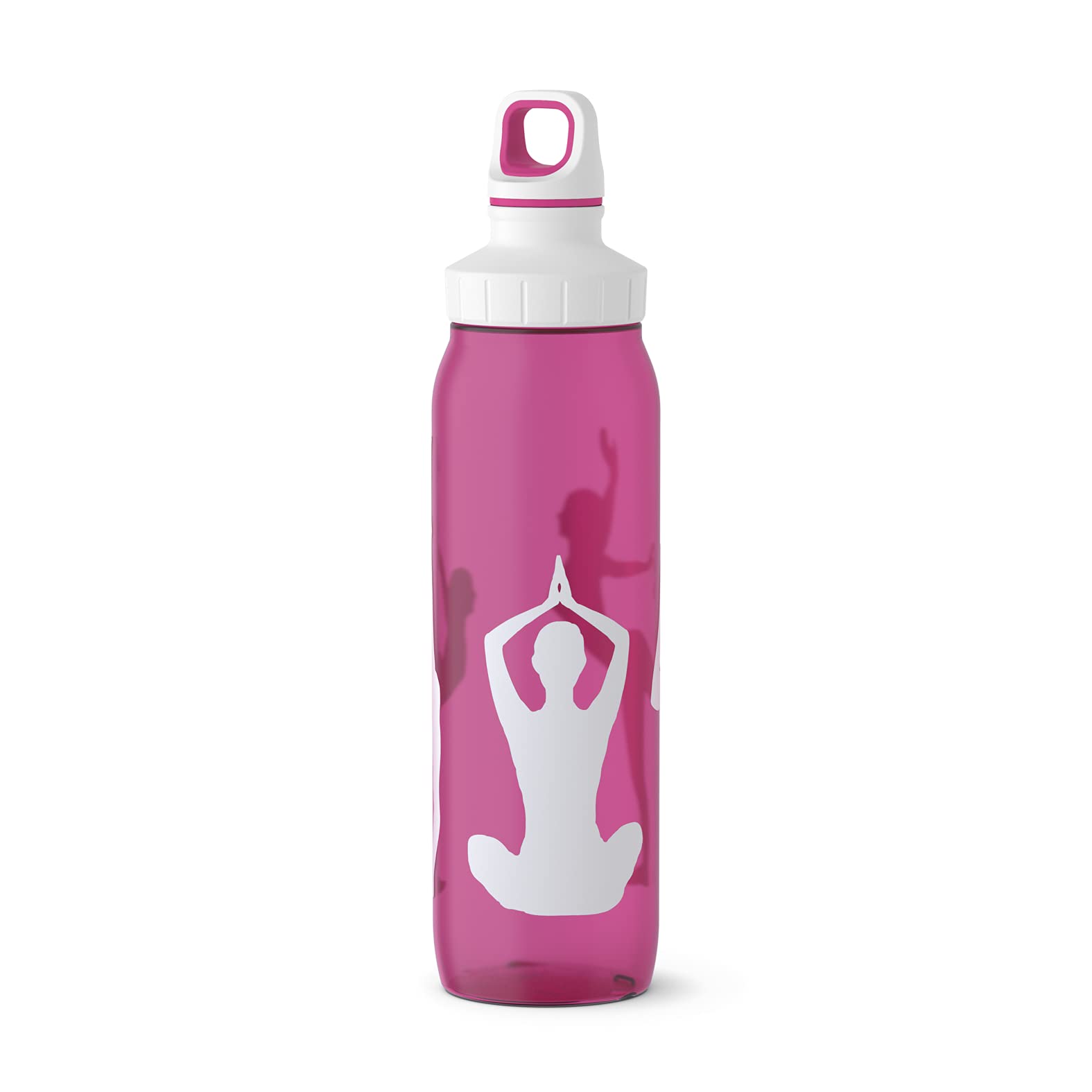 Emsa Drink2Go PP 518299 Water Bottle, 0.7 L, Polypropylene, Pink, One Size, The 100% Leak Proof Design of the Bottle Even in Carbonated Water, Yoga