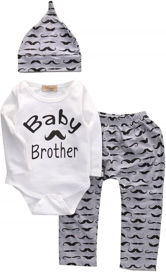 018M Newborn Baby Boy Infant Clothes Sets Romper Jumpsuit Long Pants