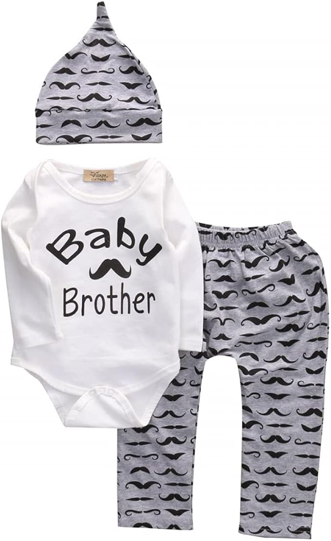 018M Newborn Baby Boy Infant Clothes Sets Romper Jumpsuit Long Pants