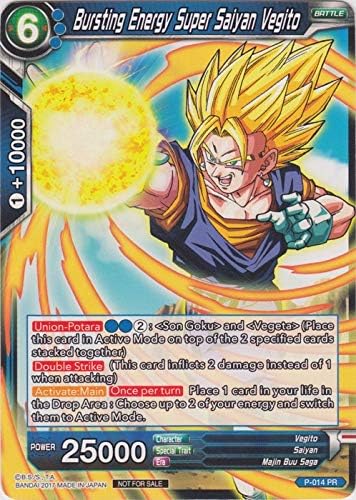 Amazon Com Dragon Ball Super Tcg Bursting Energy Super Saiyan Vegito Foil Version P 014 Pr Promos Toys Games