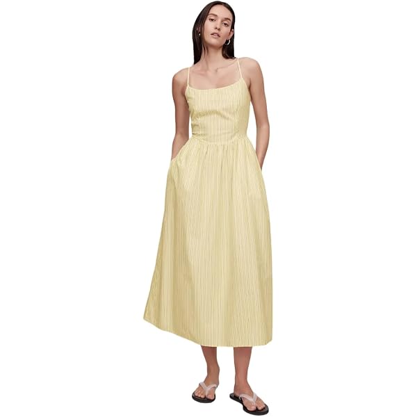 gap maxi dress petite GAP NWT Petite Metallic Tie-Back Tiered Maxi Dress -Metallic Gold - Size Small P