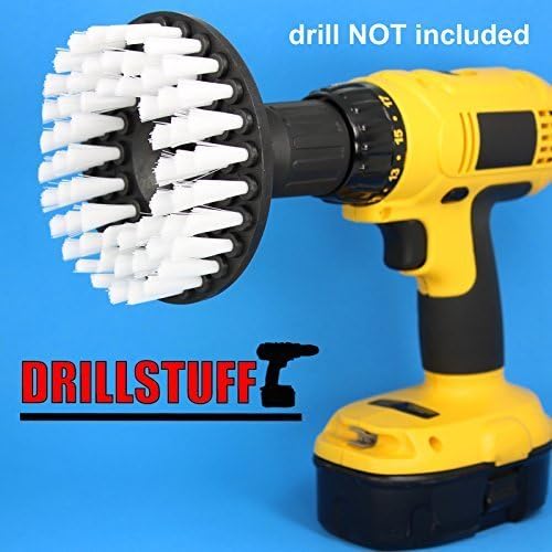 Softer Bristle Scrub Brush 5" Round with Power Drill Attachment by Drillstuff