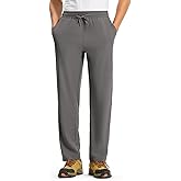 Rdruko Men's Sweatpants Lightweight Quick Dry Workout Joggers Running Gym Athletic Open Bottom Track Pants with Pockets,Dark Grey,L